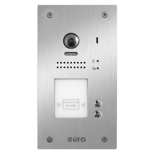 EURA VDP-71A5/P "2EASY" vaizdo durų telefonas - dviejų šeimų, 2x LCD 7", baltas, artimojo ryšio skaitytuvas Unique 125 kHz, įmontuotas'.