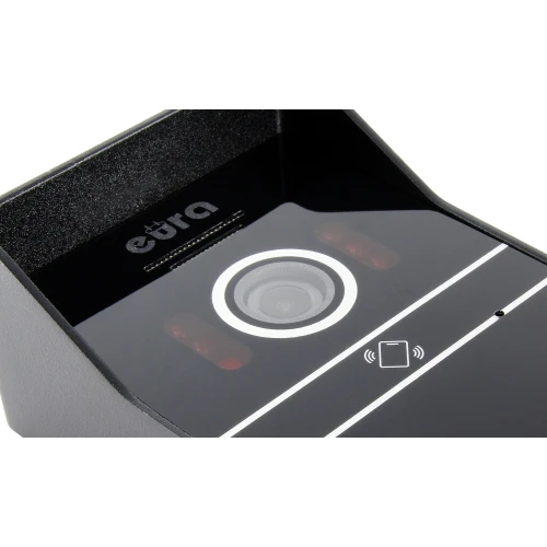 EURA VDP-80C5 vaizdo durų telefonas - dviejų šeimų, baltas, 2x LCD 7'', FHD, palaiko 2 įėjimus, 1080p. kamera, RFID skaitytuvas, paviršinis