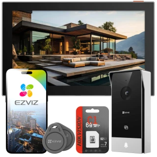 EZVIZ HP5 vaizdo domofonas, valdymas per Wi-Fi (Android / iOS), 2 laidų instaliacija