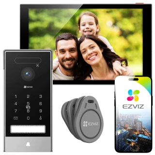 WiFi vaizdo domofonas EZVIZ HP7 PRO 4K, veido atpažinimas, nuotolinis atidarymas, judesio aptikimas