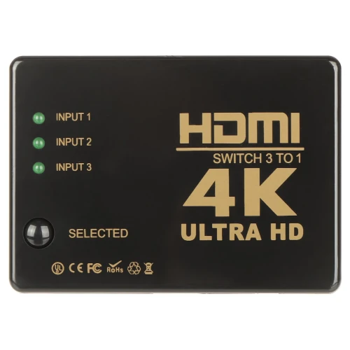 HDMI-SW-3/1-IR-4K" jungikli