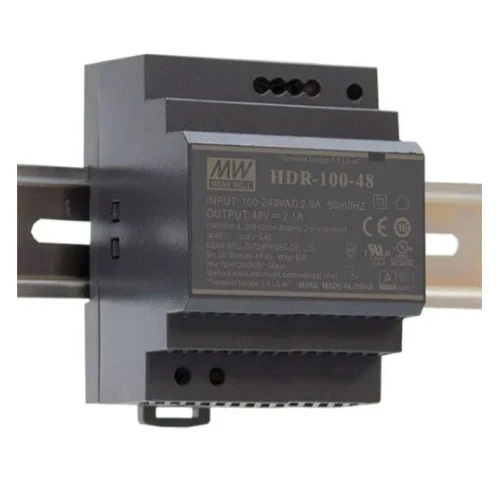 24VDC/3,83A HDR-100-24 MEAN WELL bėgių maitinimo šaltinis