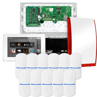 SATEL INTEGRA 32 signalizacijos rinkinys, 11x PET jutikliai, sirena, baltas valdiklis INT-TSI-W