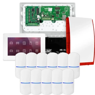 SATEL INTEGRA 32 signalizacijos rinkinys, 11x jutiklis, sirena, baltas valdiklis INT-TSH2-W