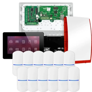 SATEL INTEGRA 32 signalizacijos rinkinys, 12x PET jutiklis, sirena, juodas valdiklis INT-TSH2-B