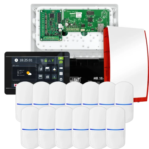 SATEL INTEGRA 32 signalizacijos rinkinys, 13x PET jutiklis, sirena, juodas manipuliatorius INT-TSI-B