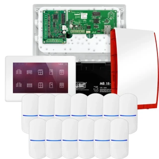 SATEL INTEGRA 32 signalizacijos rinkinys, 13x jutiklis, sirena, baltas valdiklis INT-TSH2-W