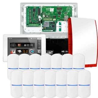 SATEL INTEGRA 32 signalizacijos rinkinys, 14x PET jutiklis, sirena, baltas manipuliatorius INT-TSI-W, LTE ryšys