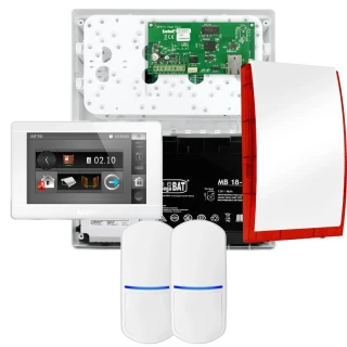 SATEL INTEGRA 32 signalizacijos rinkinys, 2x PET jutiklis, sirena, baltas valdiklis INT-TSI-W