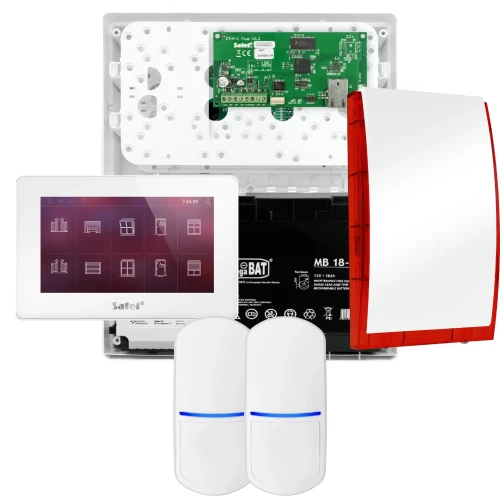 SATEL INTEGRA 32 signalizacijos rinkinys, 2x PET jutiklis, sirena, baltas valdiklis INT-TSH2-W