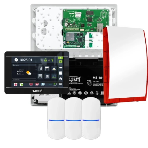 SATEL INTEGRA 32 signalizacijos rinkinys, 3x jutiklis, sirena, juodas manipuliatorius INT-TSI-B, LTE ryšys
