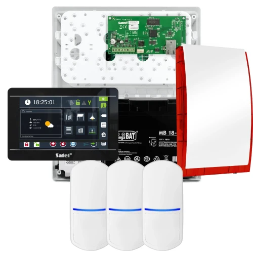 SATEL INTEGRA 32 signalizacijos rinkinys, 3x jutiklis, sirena, juodas valdiklis INT-TSI-B