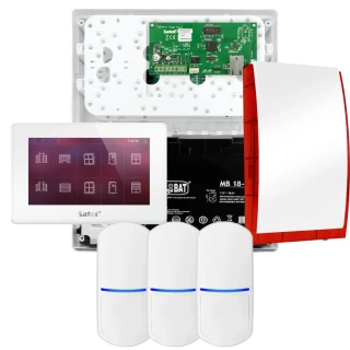 SATEL INTEGRA 32 signalizacijos rinkinys, 3x jutiklis, sirena, baltas valdiklis INT-TSH2-W