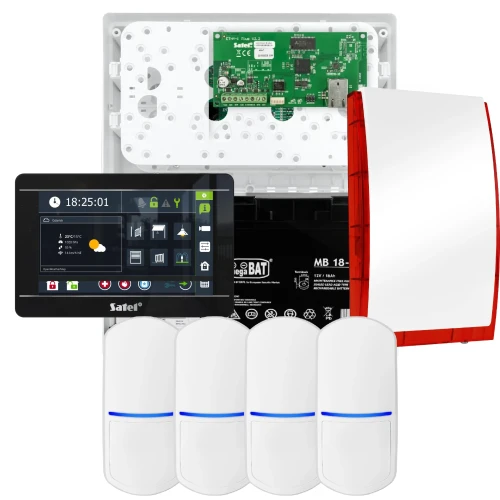 SATEL INTEGRA 32 signalizacijos rinkinys, 4x jutiklis, sirena, juodas valdiklis INT-TSI-B