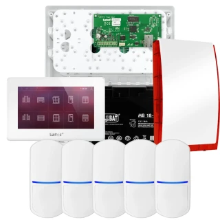 SATEL INTEGRA 32 signalizacijos rinkinys, 5x PET jutiklis, sirena, baltas valdiklis INT-TSH2-W