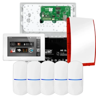 SATEL INTEGRA 32 signalizacijos rinkinys, 5x jutiklis, sirena, baltas manipuliatorius INT-TSI-W