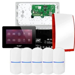 SATEL INTEGRA 32 signalizacijos rinkinys, 5x jutiklis, sirena, juodas valdiklis INT-TSH2-B
