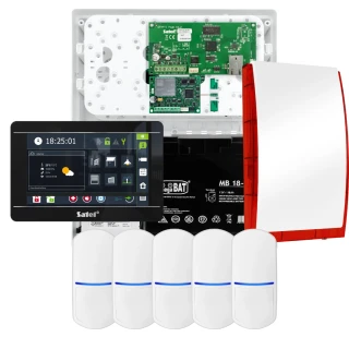 SATEL INTEGRA 32 signalizacijos rinkinys, 5x jutiklis, sirena, juodas valdiklis INT-TSI-B, LTE ryšys