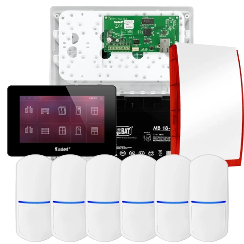 SATEL INTEGRA 32 signalizacijos rinkinys, 6x jutiklis, sirena, juodas manipuliatorius INT-TSH2-B