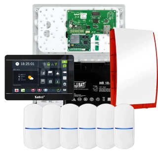 SATEL INTEGRA 32 signalizacijos rinkinys, 6x jutiklis, sirena, juodas valdiklis INT-TSI-B, LTE ryšys