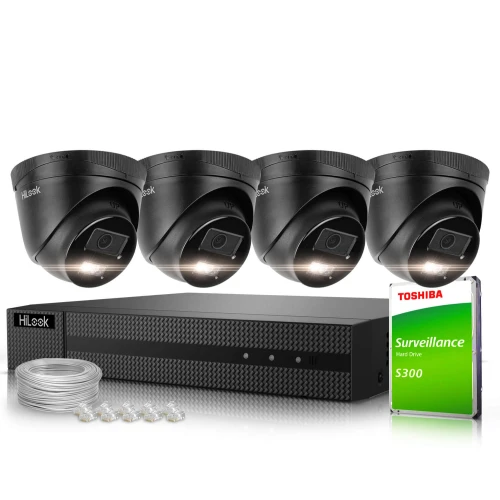 Stebėjimo rinkinys 4x IPCAM-T4-30DL Black 4MPx Dual-Light 30m HiLook by Hikvision