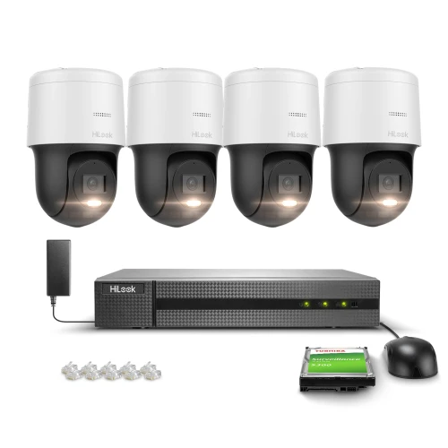 Stebėjimo rinkinys 4x Sukiojama kamera PTZ-N4MP, 4Mpx, PoE, H.265+ Hilook Hikvision