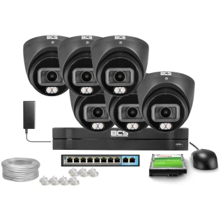 Stebėjimo rinkinys 6x BCS-L-EIP14FCL3-Ai1-G, 4Mpx, IR 30m, NightColor, WDR 120dB