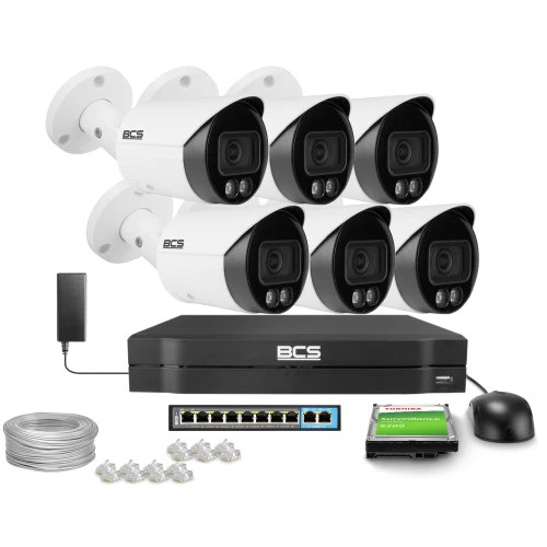 Stebėjimo komplektas 6x BCS-L-TIP15FCR3L3-AI1 5Mpx, 2.8 mm, 0.007Lux