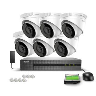 Stebėjimo rinkinys 6x IPCAM-T2, Full HD, IR 30m, PoE, H.265+ Hilook Hikvision