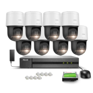 Stebėjimo rinkinys 8x Sukiojama kamera PTZ-N4MP, 4Mpx, PoE, H.265+ Hilook Hikvision