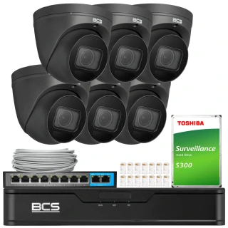 BCS Point stebėjimo rinkinys 6x BCS-P-EIP58VSR4-Ai2-G 8Mpx, SkyLight, IR 40m, mikrofonas
