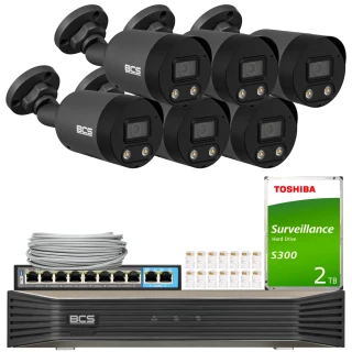 BCS Point stebėjimo komplektas 6x BCS-P-TIP28FWR3L2-Ai2-G 4K su NightColor ir AI technologijomis