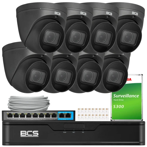 BCS Point stebėjimo rinkinys 8x BCS-P-EIP54VSR4-Ai2-G 4Mpx, SkyLight, IR 40m, mikrofonas