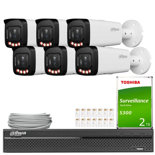 Dahua stebėjimo rinkinys 6x IPC-HFW2649T-ZAS-IL-27135, Išmanusis dvigubas apšvietimas, SMD+, Pilnų spalvų, WDR, AI funkcijos