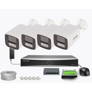 Zestaw do monitoringu Hikvision 4x DS-2CD1067G2H-LIUF/SL, aktywne odstraszanie, 2.8mm, 6Mpx, IR+LED 30m, WDR 120dB