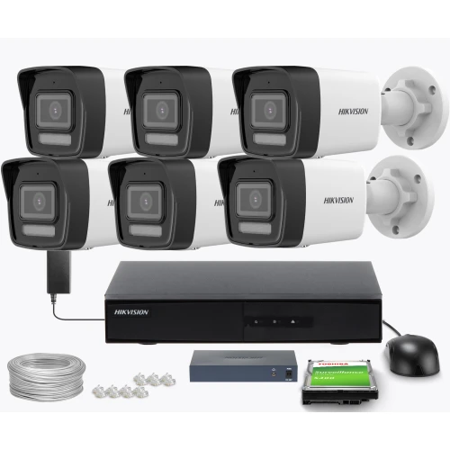 Zestaw do monitoringu IP Hikvision 6x DS-2CD1061G2-LIU, 6Mpx, Smart Hybrid Light