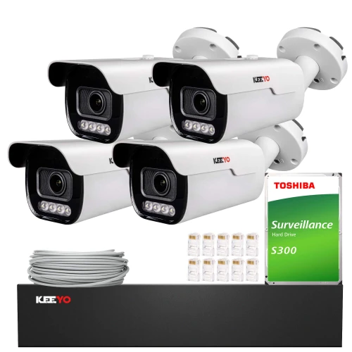 Stebėjimo rinkinys KEEYO 4x LV-V-IP8M5AF-DL 8Mpx, motozoom