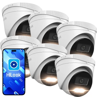 IP kupolinių kamerų rinkinys HiLook by Hikvision 6x PCAM-T4-30DL 4Mpx Dual-Light 30m