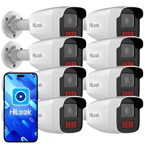 HiLook by Hikvision 8x PCAM-B4-50IR IP cilindrinių kamerų rinkinys, IR 50m, 4Mpx