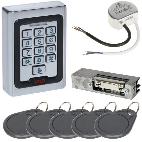 Prieigos kontrolės rinkinys ATLO-KRM-511, maitinimo šaltinis, elektros užraktas, prieigos kortelės