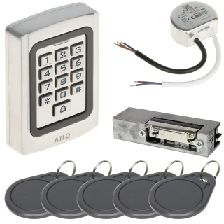 Prieigos kontrolės rinkinys ATLO-KRMD-512, maitinimo šaltinis, elektromagnetinė spyna, prieigos kortelės